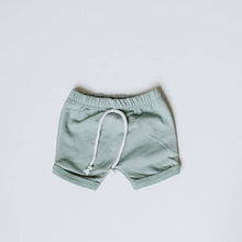 Load image into Gallery viewer, Curved Hem Harem Shorts - Seafoam