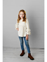 Load image into Gallery viewer, Kids Cream 3 Ruffle Sleeve Shirt